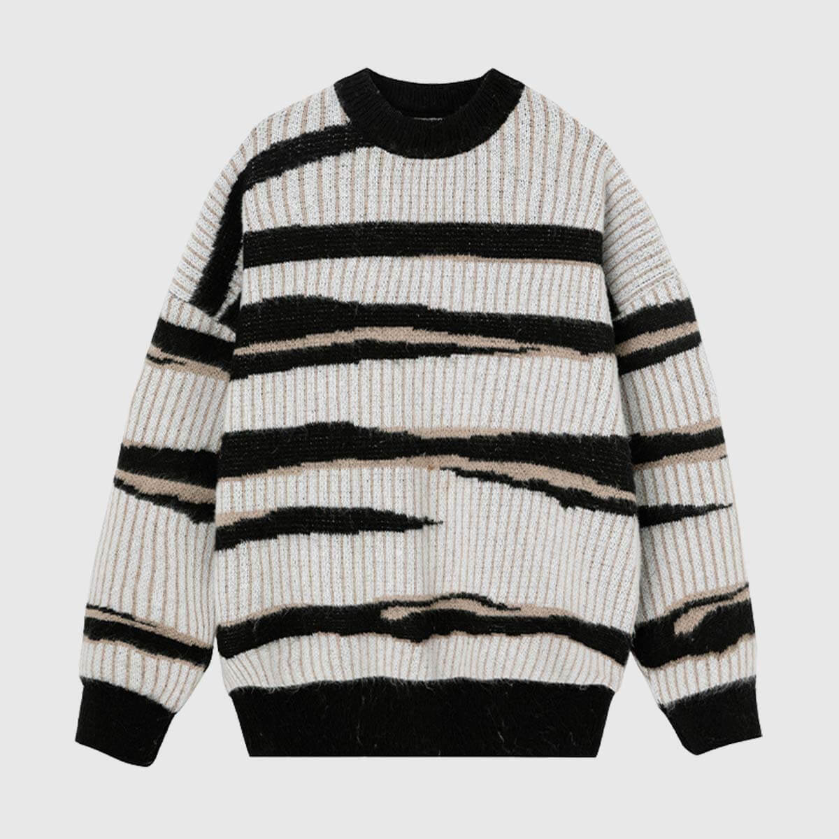 Style Core Aesthetics, New Style Trends Irregular Striped Knit Sweater