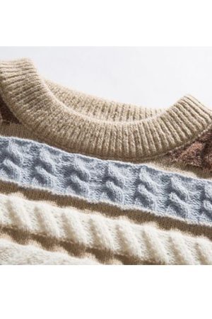 Style Core Aesthetics, New Style Trends Japanese Contrast Stitched Sweater