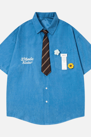 Style Core Aesthetics, New Style Trends Japanese Retro Shirt with Tie