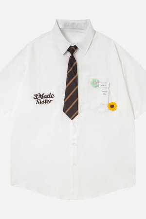 Style Core Aesthetics, New Style Trends Japanese Retro Shirt with Tie