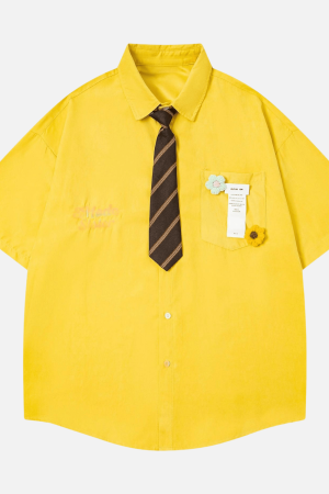 Style Core Aesthetics, New Style Trends Japanese Retro Shirt with Tie