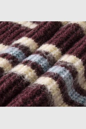 Style Core Aesthetics, New Style Trends Japanese Striped Knit Sweater