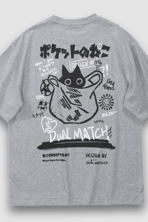 Style Core Aesthetics, New Style Trends Japanese Style Animes Print Tee