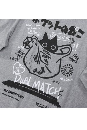 Style Core Aesthetics, New Style Trends Japanese Style Animes Print Tee