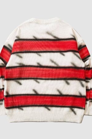 Style Core Aesthetics, New Style Trends Japanese Style Color Gradient Striped Sweater