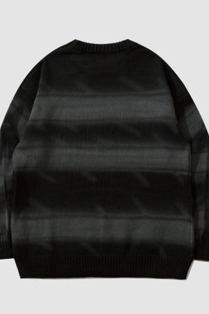 Style Core Aesthetics, New Style Trends Japanese Style Color Gradient Striped Sweater