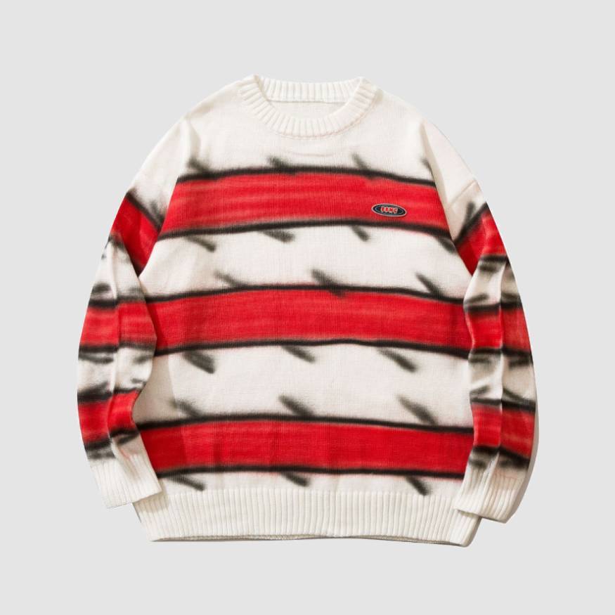 Style Core Aesthetics, New Style Trends Japanese Style Color Gradient Striped Sweater