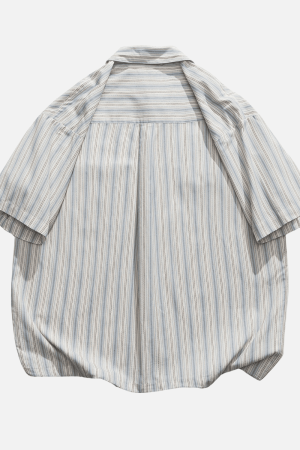 Style Core Aesthetics, New Style Trends Japanese Vintage Cotton Striped Shirt