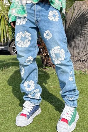 Style Core Aesthetics, New Style Trends Kapok Pattern Printed Jeans