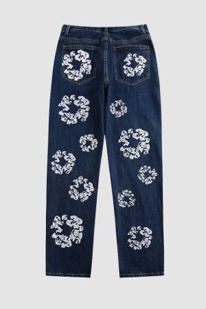 Style Core Aesthetics, New Style Trends Kapok Pattern Printed Jeans
