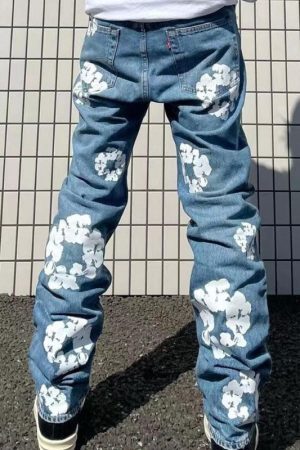 Style Core Aesthetics, New Style Trends Kapok Pattern Printed Jeans