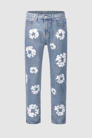 Style Core Aesthetics, New Style Trends Kapok Pattern Printed Jeans