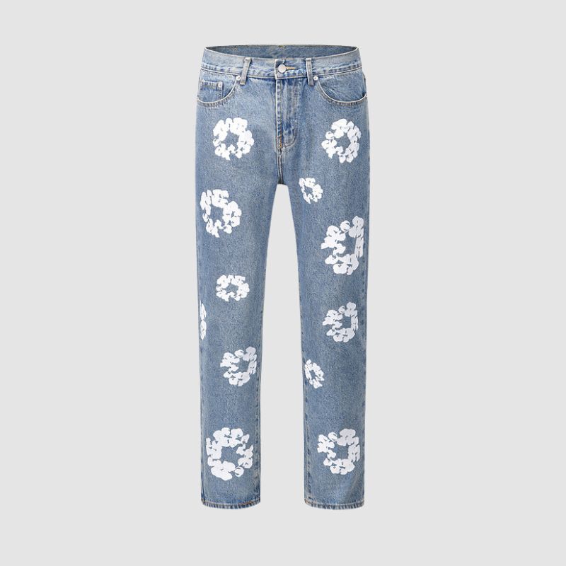 Style Core Aesthetics, New Style Trends Kapok Pattern Printed Jeans