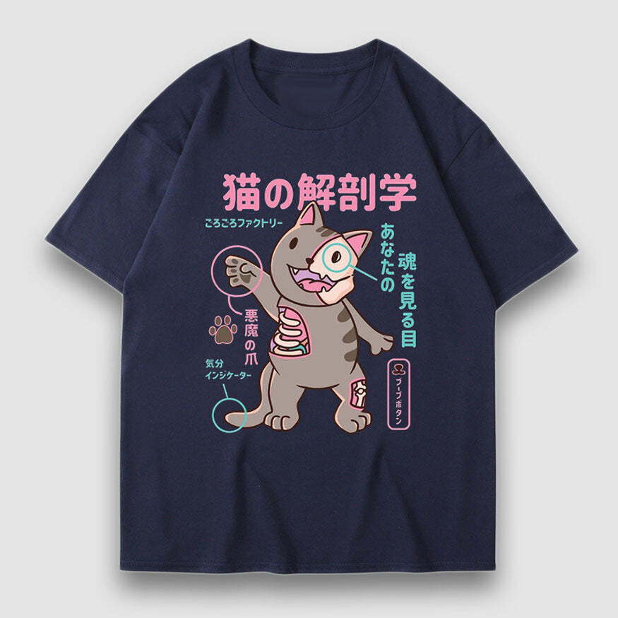 Style Core Aesthetics, New Style Trends Kitten Cartoon Print Tee
