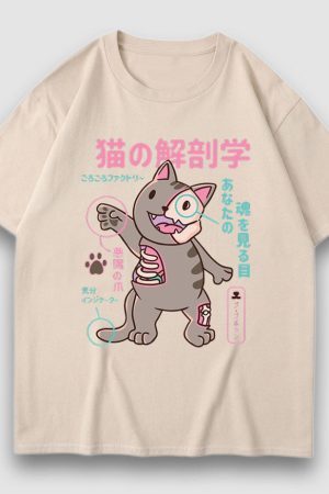 Style Core Aesthetics, New Style Trends Kitten Cartoon Print Tee
