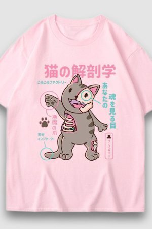 Style Core Aesthetics, New Style Trends Kitten Cartoon Print Tee