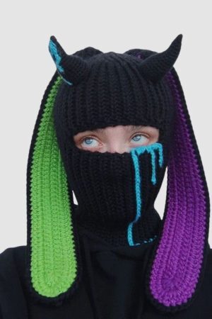 Style Core Aesthetics, New Style Trends Knitted Bunny Ears Design Beanie