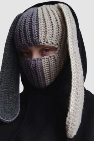 Style Core Aesthetics, New Style Trends Knitted Bunny Ears Design Beanie