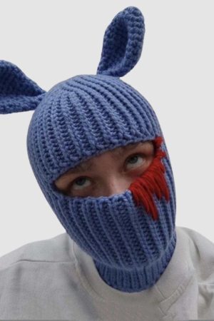 Style Core Aesthetics, New Style Trends Knitted Bunny Ears Design Beanie