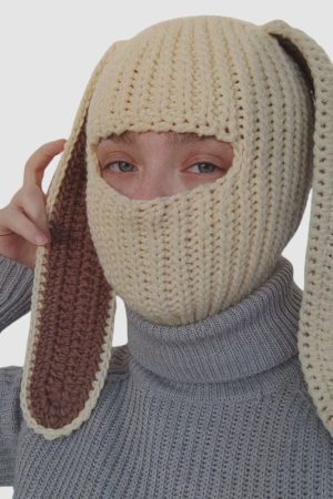 Style Core Aesthetics, New Style Trends Knitted Bunny Ears Design Beanie