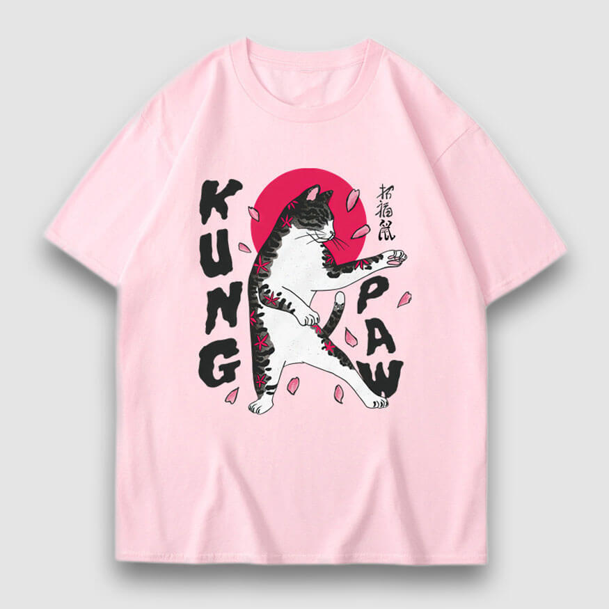 Style Core Aesthetics, New Style Trends Kung Paw Cartoon Print Tee
