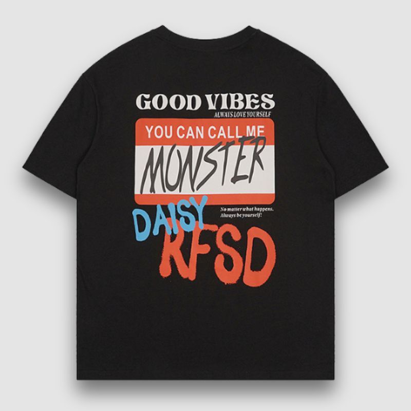 Style Core Aesthetics, New Style Trends Label Print Contrast Tee