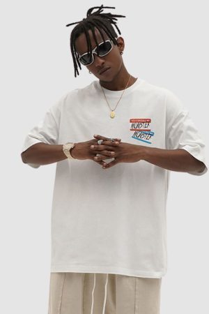 Style Core Aesthetics, New Style Trends Label Print Contrast Tee