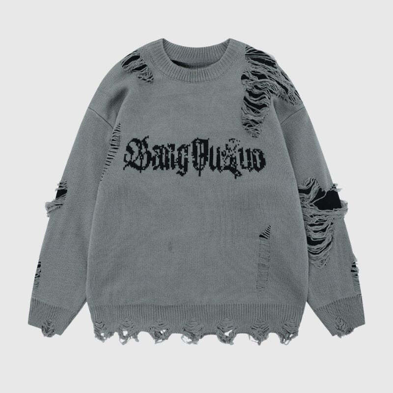 Style Core Aesthetics, New Style Trends Laid-back Crochet Distressed Knit Sweater Style Core Aesthetics, New Style Trends Laid-back Crochet Distressed Knit Sweater