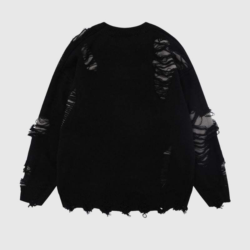 Style Core Aesthetics, New Style Trends Laid-back Crochet Distressed Knit Sweater Style Core Aesthetics, New Style Trends Laid-back Crochet Distressed Knit Sweater