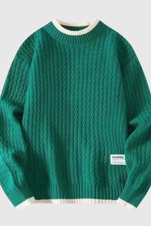 Style Core Aesthetics, New Style Trends Laid-back Vibe Loose Knit Sweater