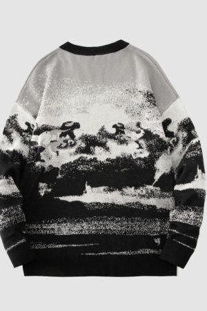Style Core Aesthetics, New Style Trends Landscape Print Sweater
