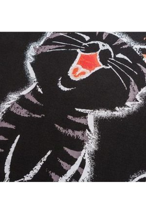 Style Core Aesthetics, New Style Trends Laughing Cat Cartoon Print Tee