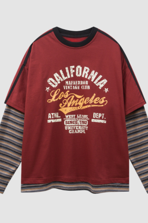 Style Core Aesthetics, New Style Trends Layered California Graphic Sweatshirt
