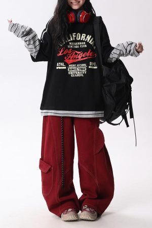 Style Core Aesthetics, New Style Trends Layered California Graphic Sweatshirt