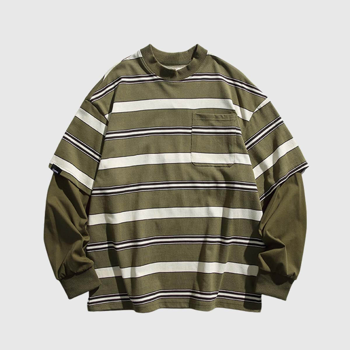 Style Core Aesthetics, New Style Trends Layered Striped Cityboy Sweatshirt