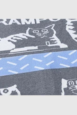 Style Core Aesthetics, New Style Trends Lazy Cat Pattern Cardigan