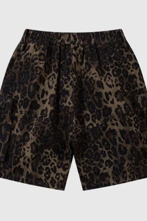 Style Core Aesthetics, New Style Trends Leopard Cotton Cargo Shorts