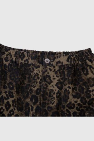 Style Core Aesthetics, New Style Trends Leopard Cotton Cargo Shorts