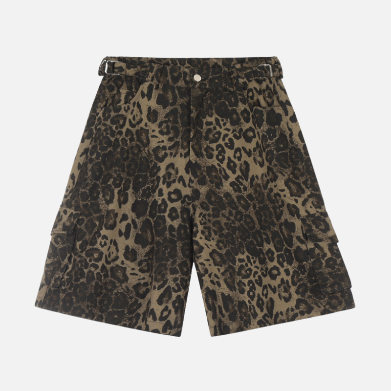 Style Core Aesthetics, New Style Trends Leopard Print Cargo Shorts