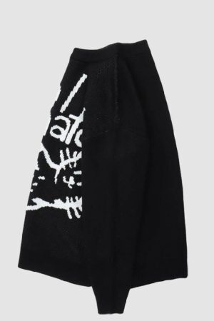 Style Core Aesthetics, New Style Trends Letter & Cat Pattern Sweater