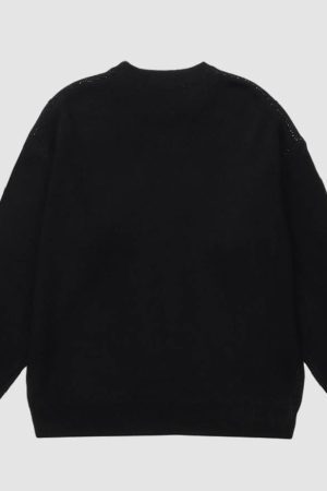 Style Core Aesthetics, New Style Trends Letter & Cat Pattern Sweater