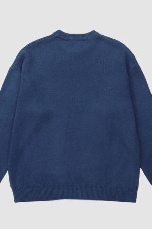 Style Core Aesthetics, New Style Trends Letter & Cat Pattern Sweater