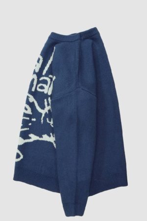 Style Core Aesthetics, New Style Trends Letter & Cat Pattern Sweater