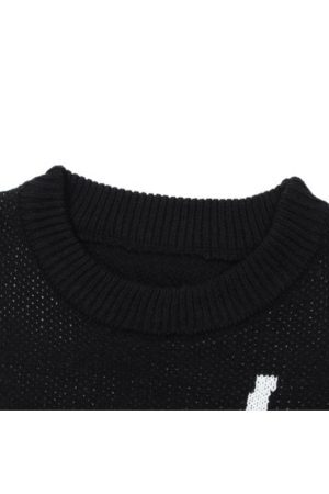 Style Core Aesthetics, New Style Trends Letter & Cat Pattern Sweater