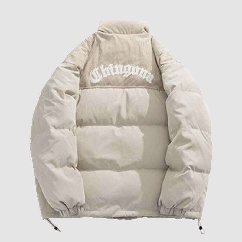 Style Core Aesthetics, New Style Trends Letter Embroidered Corduroy Patchwork Jacket Style Core Aesthetics, New Style Trends Letter Embroidered Corduroy Patchwork Jacket