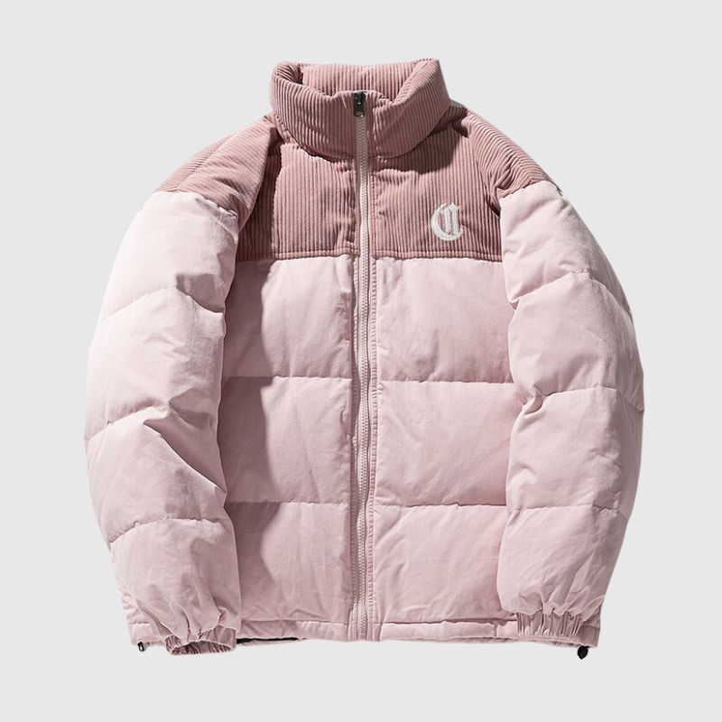 Style Core Aesthetics, New Style Trends Letter Embroidered Corduroy Patchwork Jacket