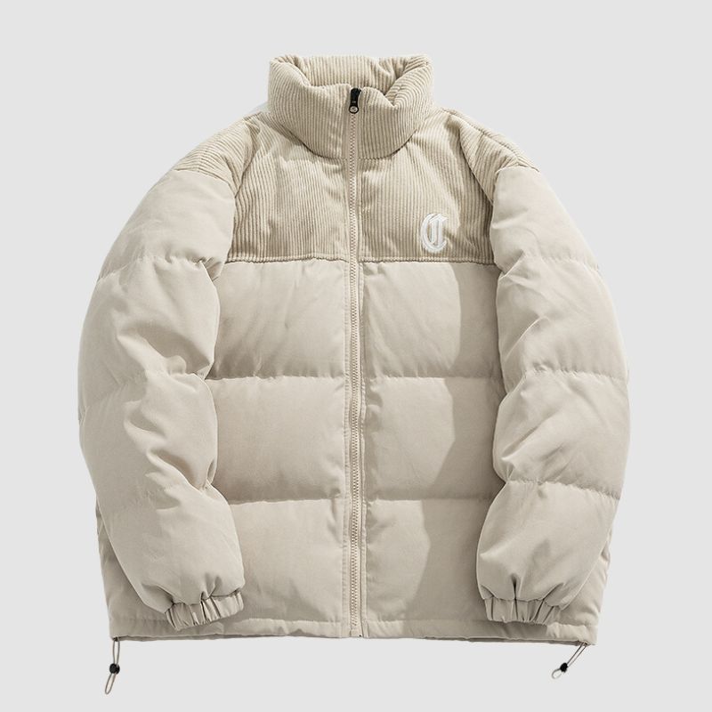 Style Core Aesthetics, New Style Trends Letter Embroidered Corduroy Patchwork Jacket Style Core Aesthetics, New Style Trends Letter Embroidered Corduroy Patchwork Jacket