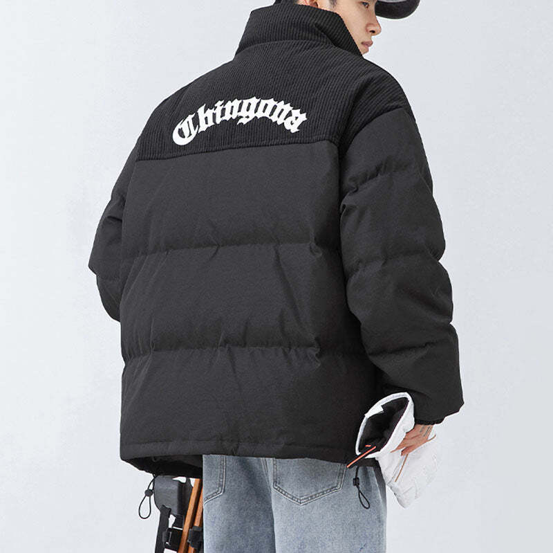 Style Core Aesthetics, New Style Trends Letter Embroidered Corduroy Patchwork Jacket Style Core Aesthetics, New Style Trends Letter Embroidered Corduroy Patchwork Jacket