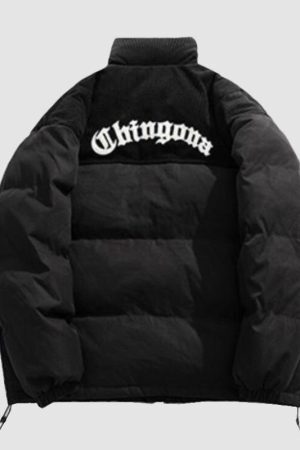 Style Core Aesthetics, New Style Trends Letter Embroidered Corduroy Patchwork Jacket