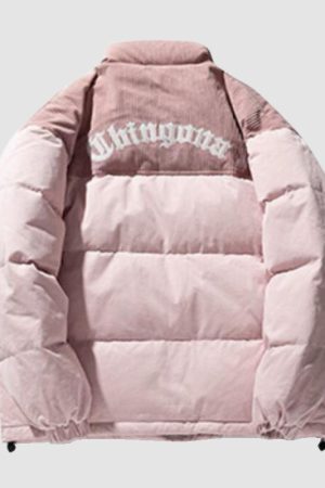 Style Core Aesthetics, New Style Trends Letter Embroidered Corduroy Patchwork Jacket